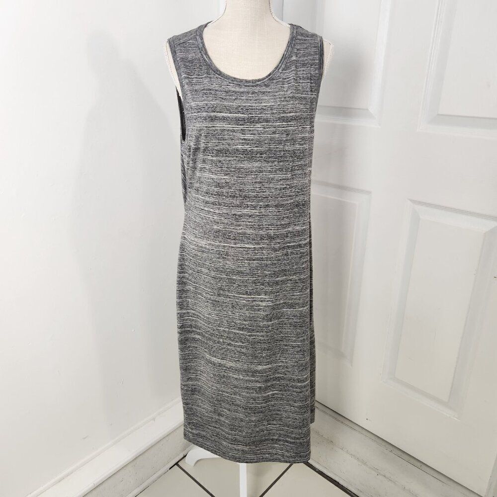 Fabletics Dress Womens XL Gray Space Dye Eileen Midi Open Back Cruise Resort - Picture 12 of 13